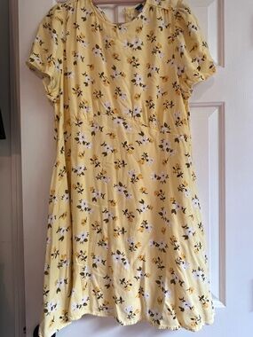 Old Navy Yellow Floral Tank Dress